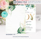 Editable Greenery Baby Shower Invitation