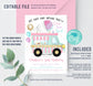 Editable Snow Cone Birthday Parade Invitation
