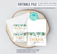 Editable Greenery Baby Shower Invitation Set