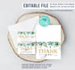 Editable Greenery Baby Shower Invitation Set