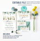 Editable Greenery Baby Shower Invitation Set