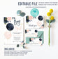 Editable Navy And Blush Floral Baby Shower Invitation Set