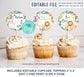 Editable Safari Baby Shower Cupcake Toppers
