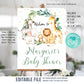 Editable Safari Baby Shower Welcome Sign
