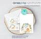Editable Safari Baby Shower Thank You Card