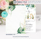 Editable Greenery Baby Shower Invitation Set