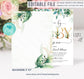 Editable Greenery Baby Shower Invitation Set