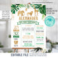 Editable Safari Milestone Birthday Poster