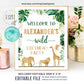 Editable Safari Party Welcome Sign