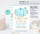 Editable Little Pumpkin Baby Shower Invitation
