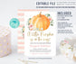 Editable Little Pumpkin Baby Shower Invitation
