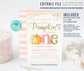 Editable Pumpkin First Birthday Invitation