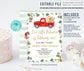 Editable Pumpkin First Birthday Invitation