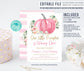 Editable Pumpkin First Birthday Invitation