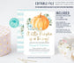 Editable Little Pumpkin Baby Shower Invitation