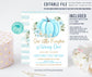 Editable Pumpkin First Birthday Invitation