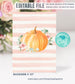 Editable Pumpkin First Birthday Invitation
