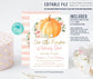 Editable Pumpkin First Birthday Invitation