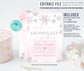Editable Snowflake Baby Shower Invitation