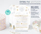 Editable Snowflake Baby Shower Invitation