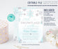 Editable Snowflake Baby Shower Invitation