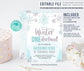 Editable Winter ONEderland Birthday Invitation