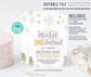 Editable Winter ONEderland Birthday Invitation