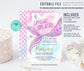 Editable Mermaid Birthday Invitation