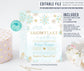Editable Snowflake Baby Shower Invitation