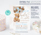 Editable Teddy Bear Baby Shower Invitation