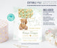 Editable Teddy Bear Baby Shower Invitation