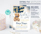 Editable Teddy Bear Baby Shower Invitation