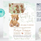 Editable Teddy Bear Baby Shower Invitation